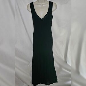 Womens Polo Ralph Lauren Black Sleeveless Sheer Knit Lined Maxi Dress Size M